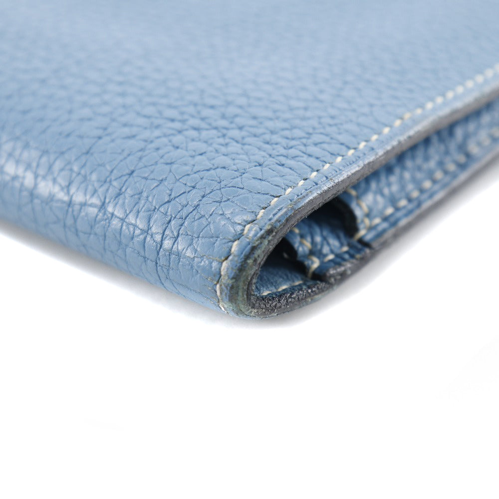 HERMES Long Wallet Purse Togo blue Dogon GM unisex(Unisex) Used Authentic