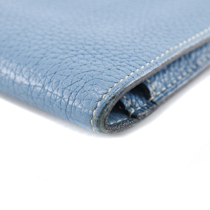 HERMES Long Wallet Purse Togo blue Dogon GM unisex(Unisex) Used Authentic