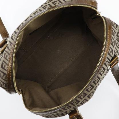 FENDI Shoulder Bag 8BL106-CNL Nylon canvas bronze Mini Boston Zucca Women Used Authentic