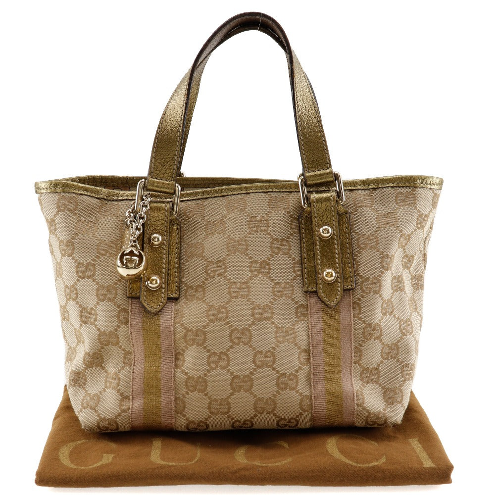 GUCCI Handbag 139261 GG canvas, leather Brown Women Used Authentic