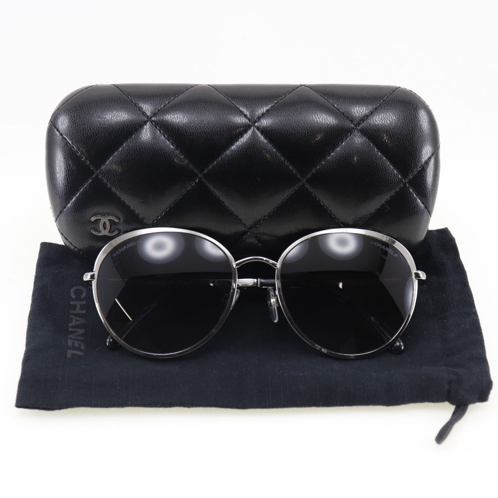 CHANEL sunglasses 4206 plastic Silver / blue