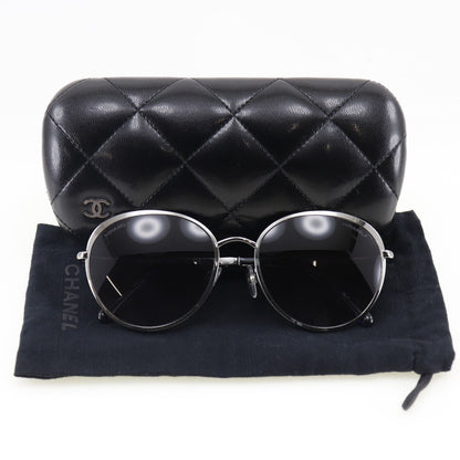 CHANEL sunglasses 4206 plastic Silver / blue