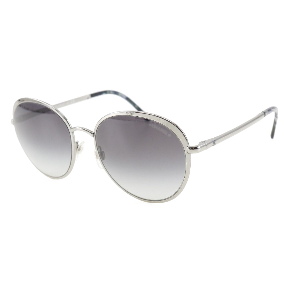 CHANEL sunglasses 4206 plastic Silver / blue