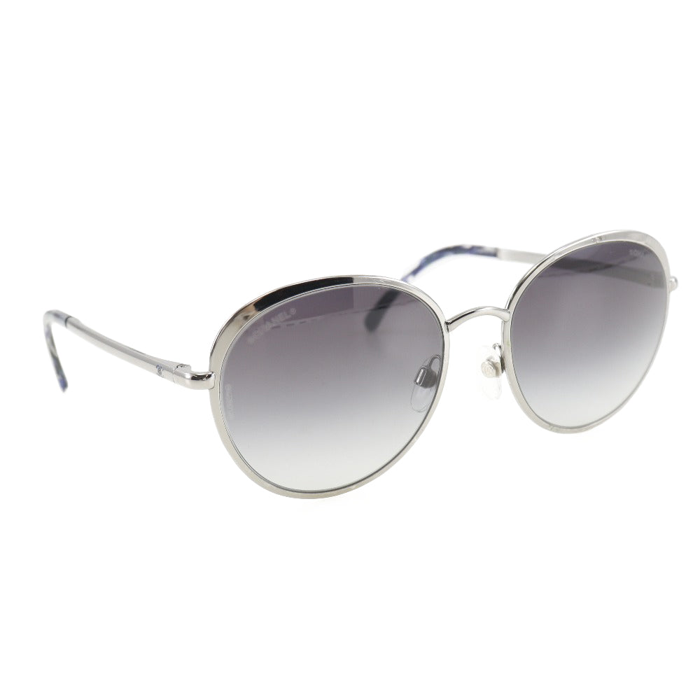CHANEL sunglasses 4206 plastic Silver / blue