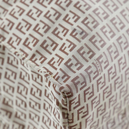 FENDI Tote Bag Nylon, Calfskin Brown micro zucchini