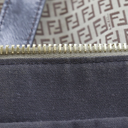FENDI Tote Bag Nylon, Calfskin Brown micro zucchini