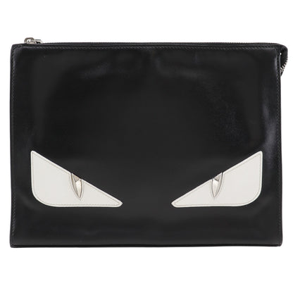 FENDI Clutch bag 7VA433 Calfskin black Bugs monster mens(Unisex) Used Authentic