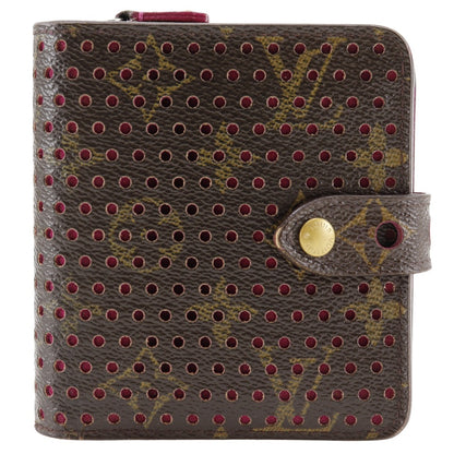 LOUIS VUITTON Bifold Wallet M95188 Monogram canvas Brown / Pink Monogram Perfo Compact zip