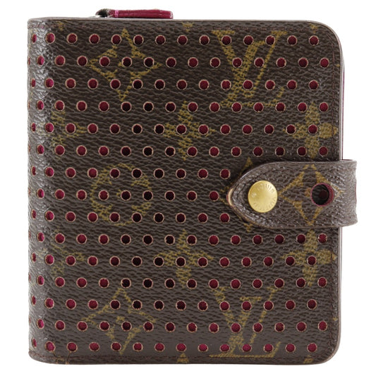 LOUIS VUITTON Bifold Wallet M95188 Monogram canvas Brown / Pink Monogram Perfo Compact zip
