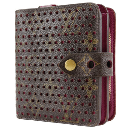 LOUIS VUITTON Bifold Wallet M95188 Monogram canvas Brown / Pink Monogram Perfo Compact zip