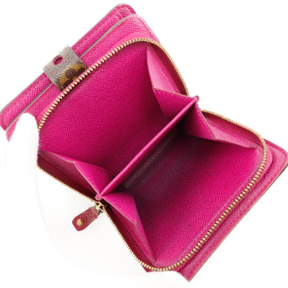 LOUIS VUITTON Bifold Wallet M95188 Monogram canvas Brown / Pink Monogram Perfo Compact zip
