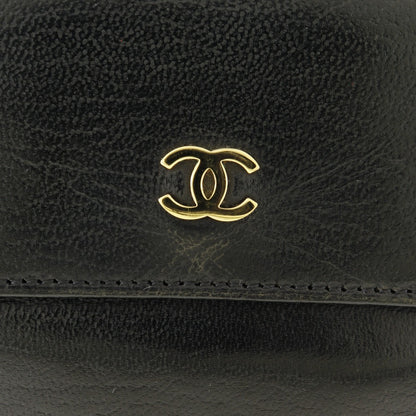 CHANEL Bifold Wallet A13456 Calfskin black W Hook Wallet  COCO Mark