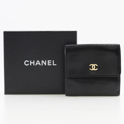 CHANEL Bifold Wallet A13456 Calfskin black W Hook Wallet  COCO Mark