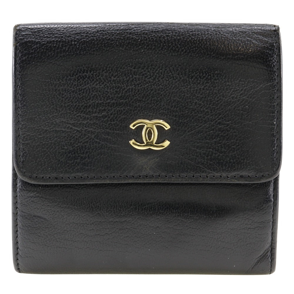 CHANEL Bifold Wallet A13456 Calfskin black W Hook Wallet  COCO Mark