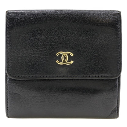 CHANEL Bifold Wallet A13456 Calfskin black W Hook Wallet  COCO Mark