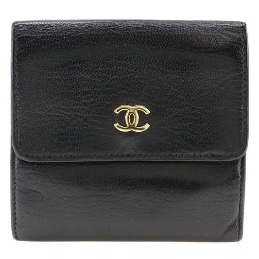 CHANEL Bifold Wallet A13456 Calfskin black W Hook Wallet  COCO Mark