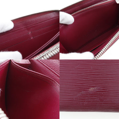 LOUIS VUITTON Long Wallet Purse Epi Leather Red Zippy wallet