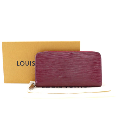 LOUIS VUITTON Long Wallet Purse Epi Leather Red Zippy wallet