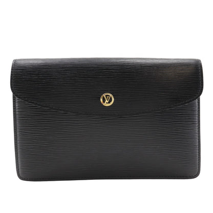 LOUIS VUITTON Clutch bag M52662 Epi Leather black business bag Montaigne 23