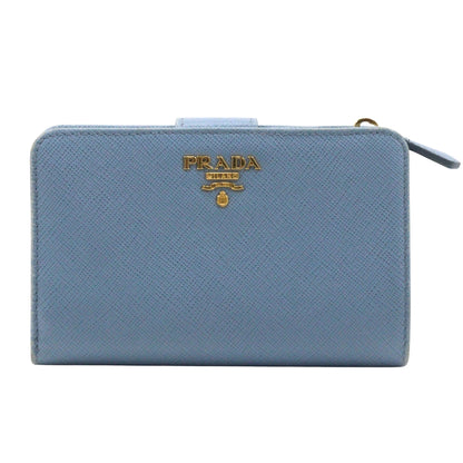 PRADA Bifold Wallet Safiano light blue
