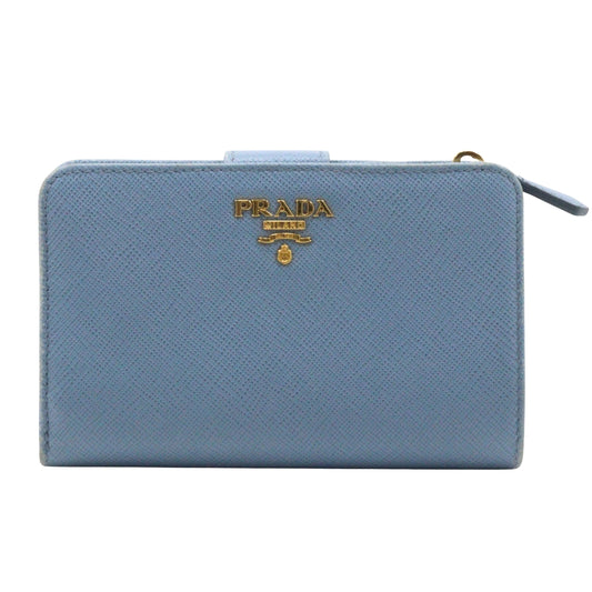 PRADA Bifold Wallet Safiano light blue