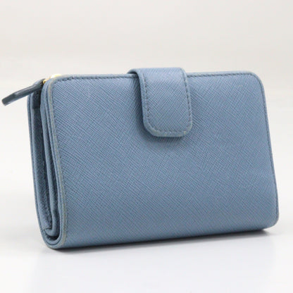 PRADA Bifold Wallet Safiano light blue