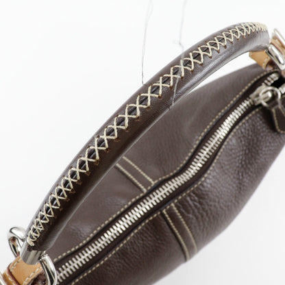 PRADA Shoulder Bag Calfskin Brown one belt