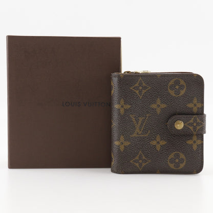 LOUIS VUITTON Bifold Wallet M61667 Monogram canvas Brown Compact zip
