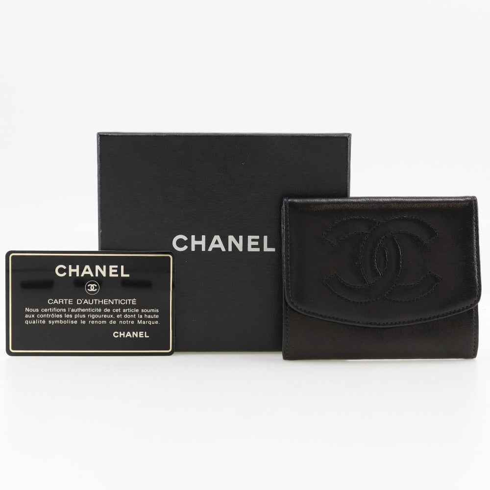 CHANEL Coin case lambskin black vintage COCO Mark
