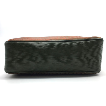 FENDI Shoulder Bag PVC / Leather Khaki x Brown type Zucchino ZuccaPattern logoPattern pochette Vintage old