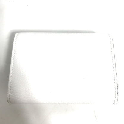 FENDI Trifold wallet 8M0395 leather white logo mini compact wallet Women Used Authentic