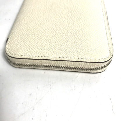 HERMES Coin case Epsom white Silk In Coin Pocket Compact Wallet Azap compact Women Used Authentic