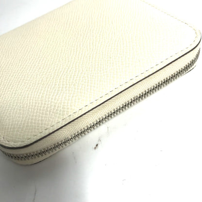 HERMES Coin case Epsom white Silk In Coin Pocket Compact Wallet Azap compact Women Used Authentic
