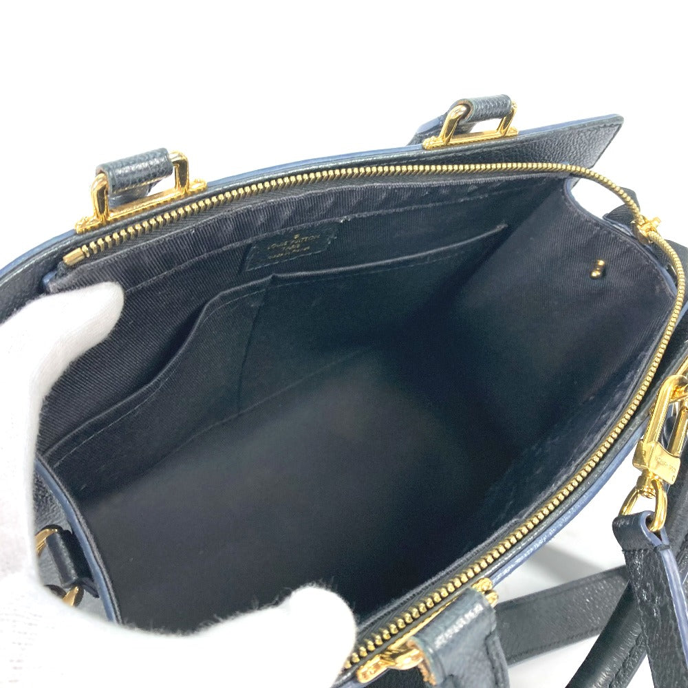 LOUIS VUITTON Handbag M54196 Monogram Ann Platt Leather Navy Monogram Ann Platt Three PM Women Used Authentic