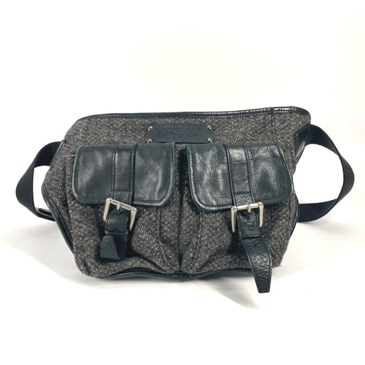 BURBERRY Sling bag Wool, Leather Gray type Black label Waist bag