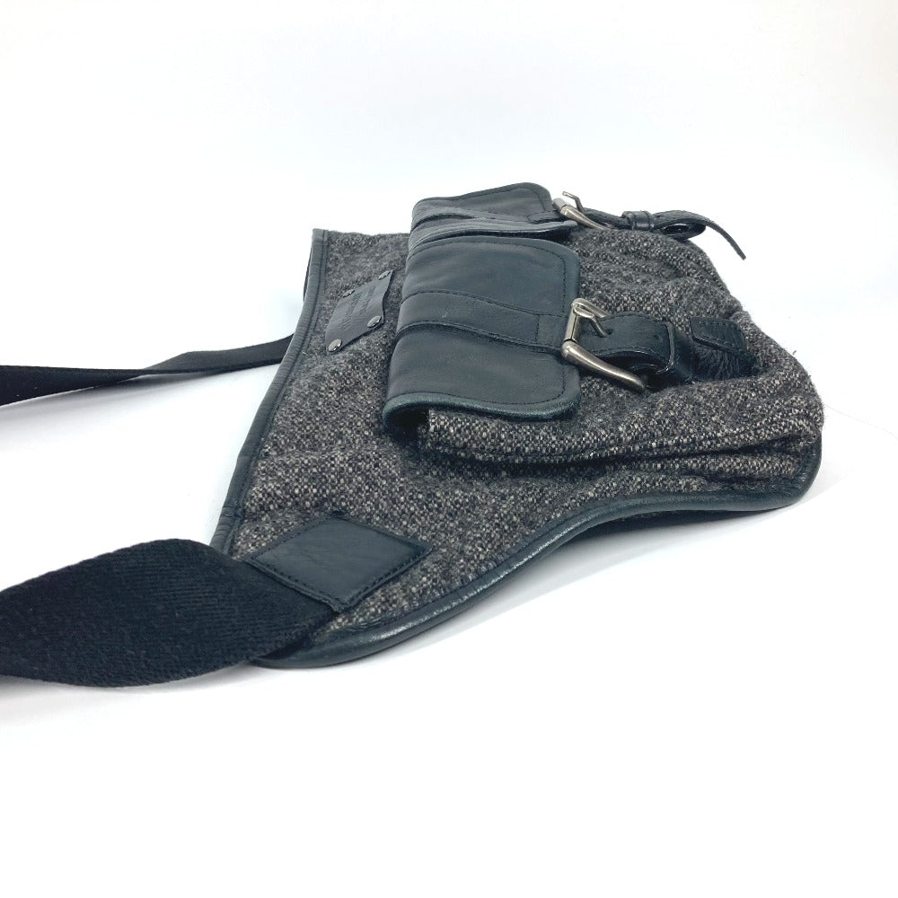 BURBERRY Sling bag Wool, Leather Gray type Black label Waist bag