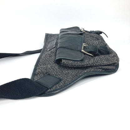 BURBERRY Sling bag Wool, Leather Gray type Black label Waist bag