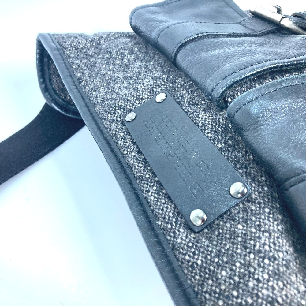 BURBERRY Sling bag Wool, Leather Gray type Black label Waist bag