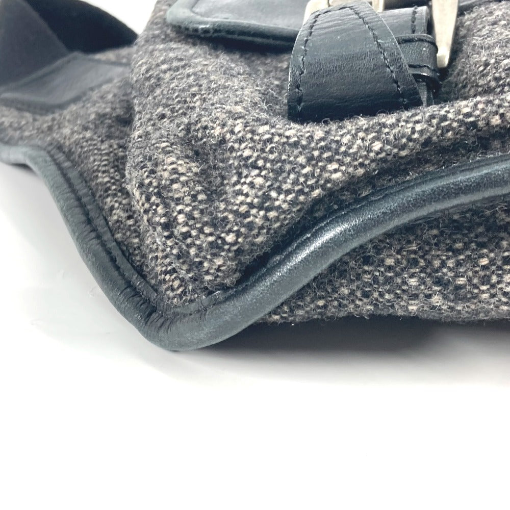 BURBERRY Sling bag Wool, Leather Gray type Black label Waist bag