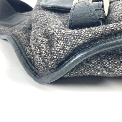 BURBERRY Sling bag Wool, Leather Gray type Black label Waist bag