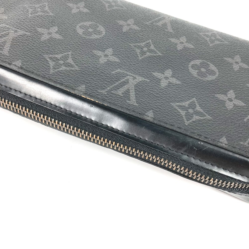 LOUIS VUITTON Long Wallet Purse M61698 Monogram Eclipse Canvas black Monogram Eclipse Zippy XL mens Used Authentic