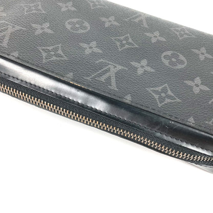 LOUIS VUITTON Long Wallet Purse M61698 Monogram Eclipse Canvas black Monogram Eclipse Zippy XL mens Used Authentic