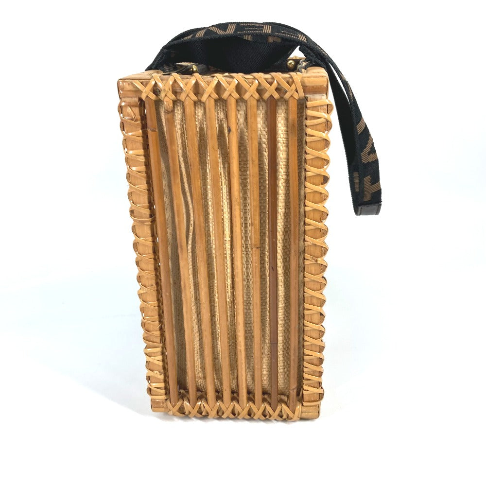 FENDI Handbag Rattan Brown straw basket bag basket basket Women Used Authentic