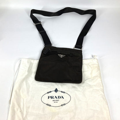 PRADA Shoulder Bag BT7372 Nylon Brown Triangle logo plate