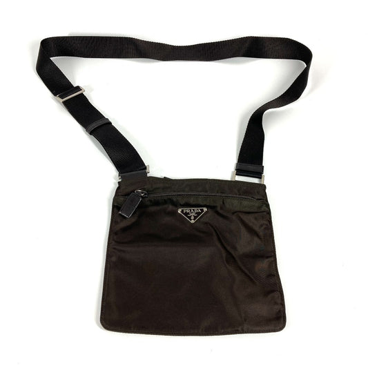 PRADA Shoulder Bag BT7372 Nylon Brown Triangle logo plate