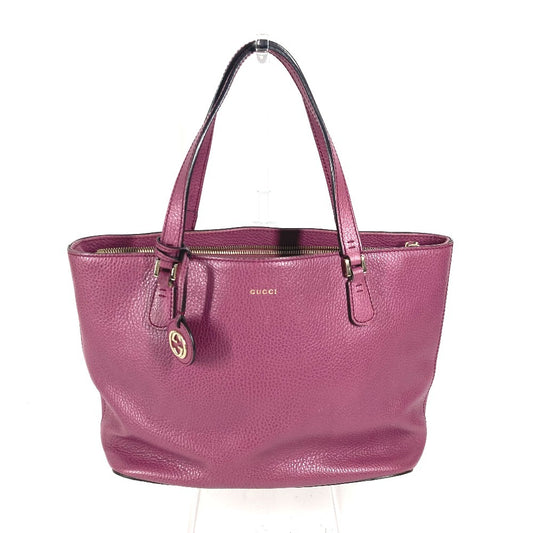 GUCCI Shoulder Bag 388561 leather purple With GG charm Interlocking G