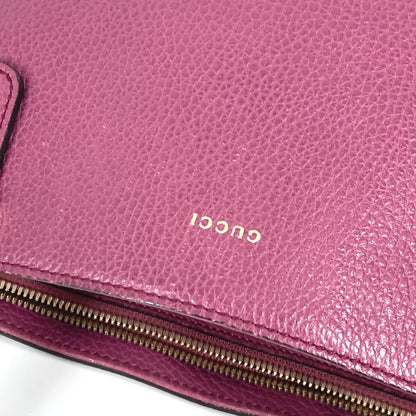 GUCCI Shoulder Bag 388561 leather purple With GG charm Interlocking G