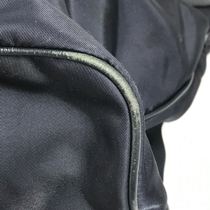 PRADA Shoulder Bag Leather / nylon Navy logo