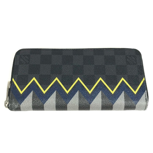 LOUIS VUITTON Long Wallet Purse N61253 Damier Grafitto Canvas black Damier Graphite Karakoram Zippy Wallet Vertical