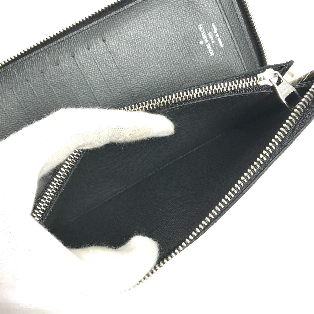 LOUIS VUITTON Long Wallet Purse N61253 Damier Grafitto Canvas black Damier Graphite Karakoram Zippy Wallet Vertical